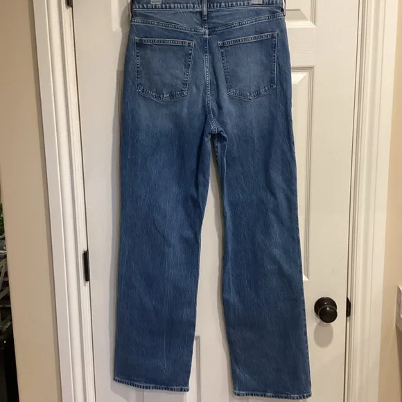 J Crew Medium Wash Full Length Wide-Leg Jeans, Size 29T - Picture 6 of 16